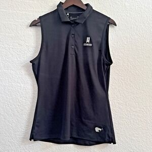 Under Armour HeatGear Fitted Golf Polo Sleeveless Arcis Gol Black Women's Size M